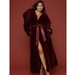 Beautiful Faux Fur Maxi Coat w/ an Extreme Collar